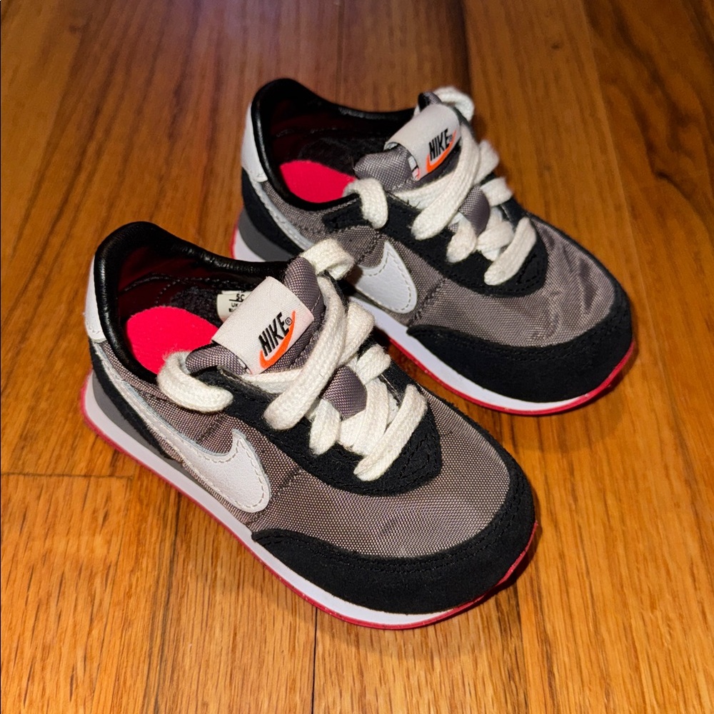 Nike Kids Black, White, and Pink Sneakers